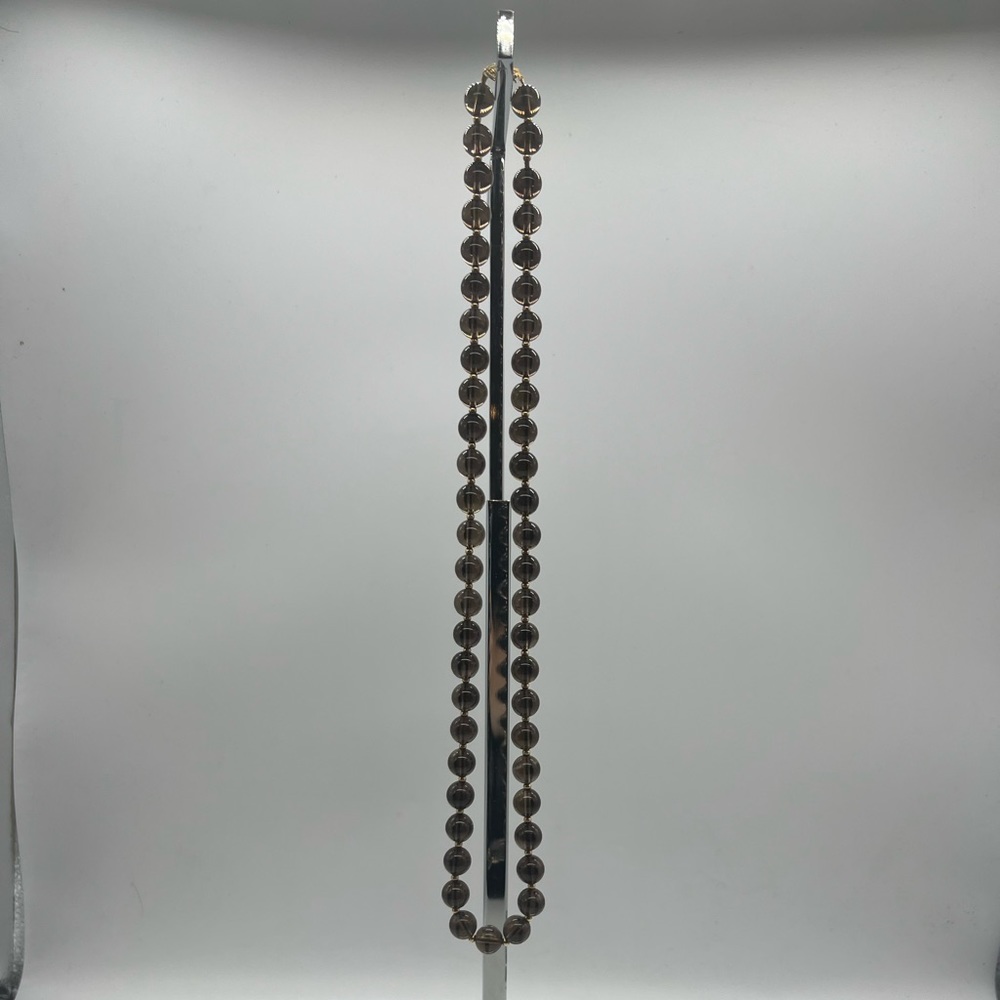 Smokey quartz & 14k bead necklace